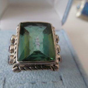 NICKY BUTLER SILVER GREEN/MULTISTONES RING SZ 9.5